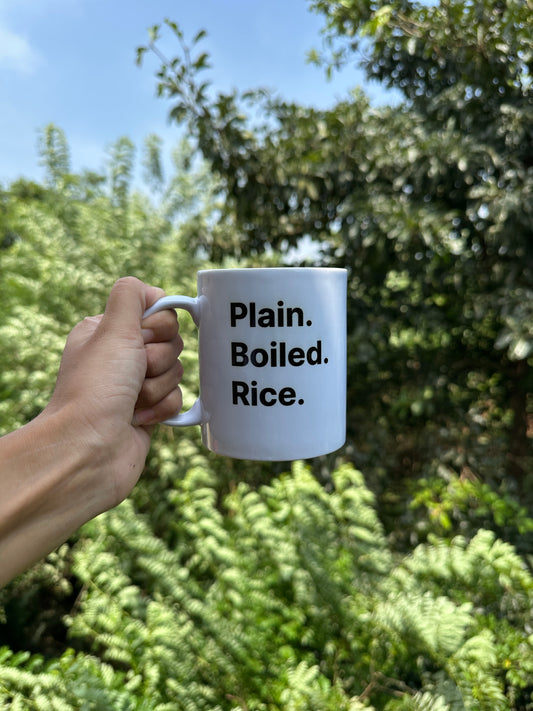 "Plain. Boiled. Rice." TiffinTok Coffee Mug